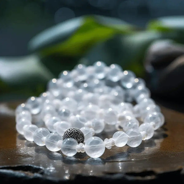 Natural Sphatik Cloudy Mala 8MM 109 Beads - Enhance Energy & Focus | Brahmatells by Brahmatells