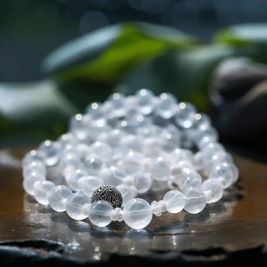 Natural Sphatik Cloudy Mala 8MM 109 Beads - Enhance Energy & Focus | Brahmatells by Brahmatells