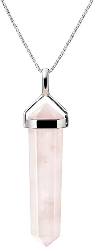 Natural Stone Healing Agate Crystal Gemstone Positive Energy stone Double Point Pendant by brahmatells