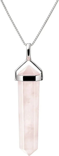 Natural Stone Healing Agate Crystal Gemstone Positive Energy stone Double Point Pendant by brahmatells