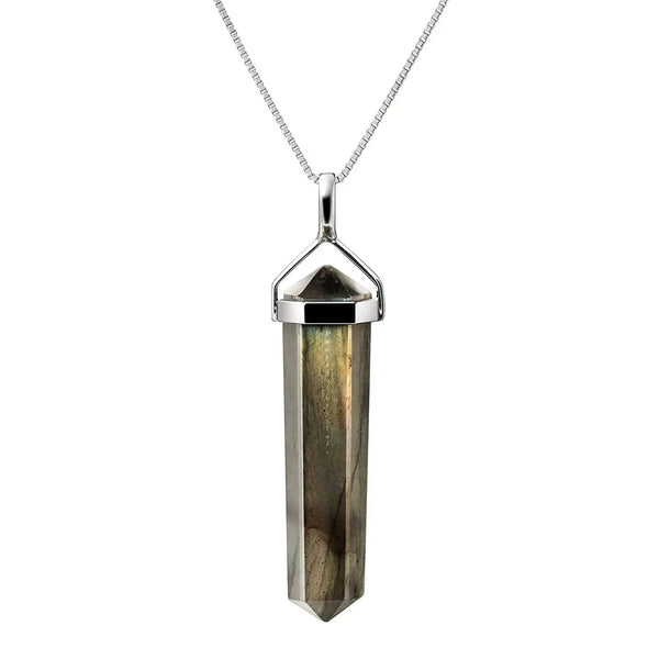 Natural Stone Healing Agate Crystal Gemstone Positive Energy stone Double Point Pendant by brahmatells