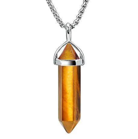 Natural Stone Healing Agate Crystal Gemstone Positive Energy stone Double Point Pendant by brahmatells