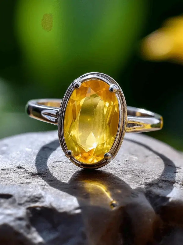 Natural Yellow Sapphire Ring - Jupiter's Harmony | Brahmatells by Brahmatells