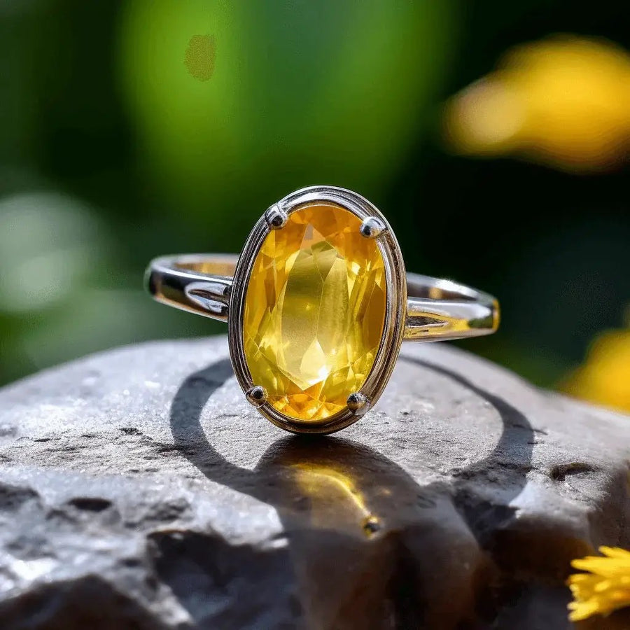 Natural Yellow Sapphire Ring - Jupiter's Harmony | Brahmatells by Brahmatells
