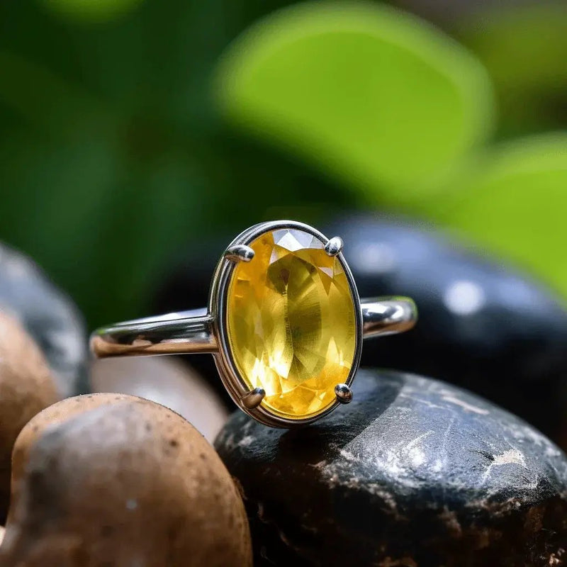 Natural Yellow Sapphire Ring - Jupiter's Harmony | Brahmatells by Brahmatells