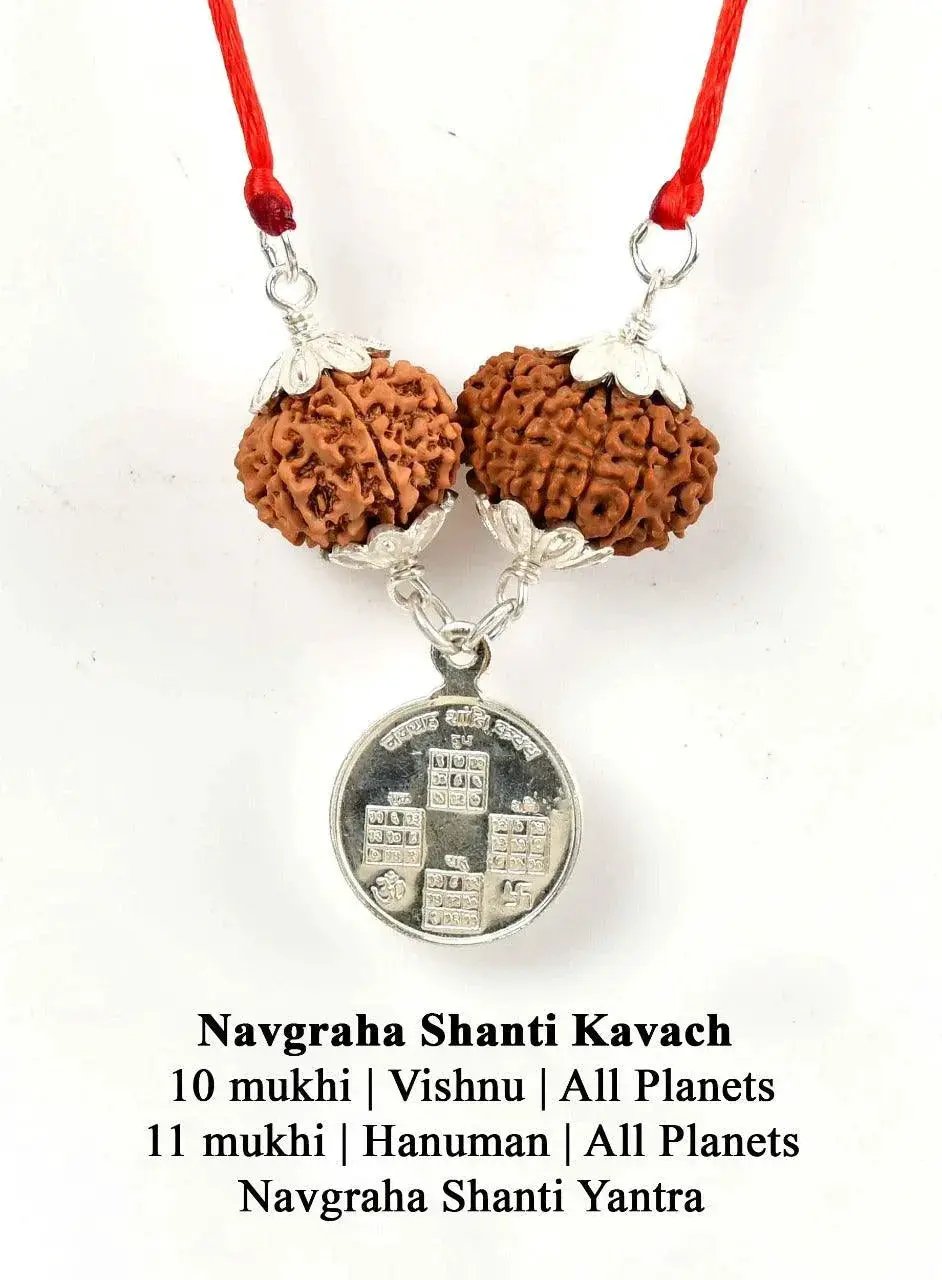Navgraha Shanti Kavach: 10 & 11 Mukhi Rudraksha for Spiritual Balance | Brahmatells by Brahmatells