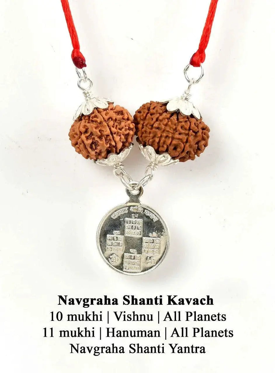 Navgraha Shanti Kavach: 10 & 11 Mukhi Rudraksha for Spiritual Balance | Brahmatells by Brahmatells