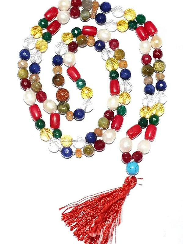 Brahmatells Navratna Mala with Natural Gemstones by Brahmatells