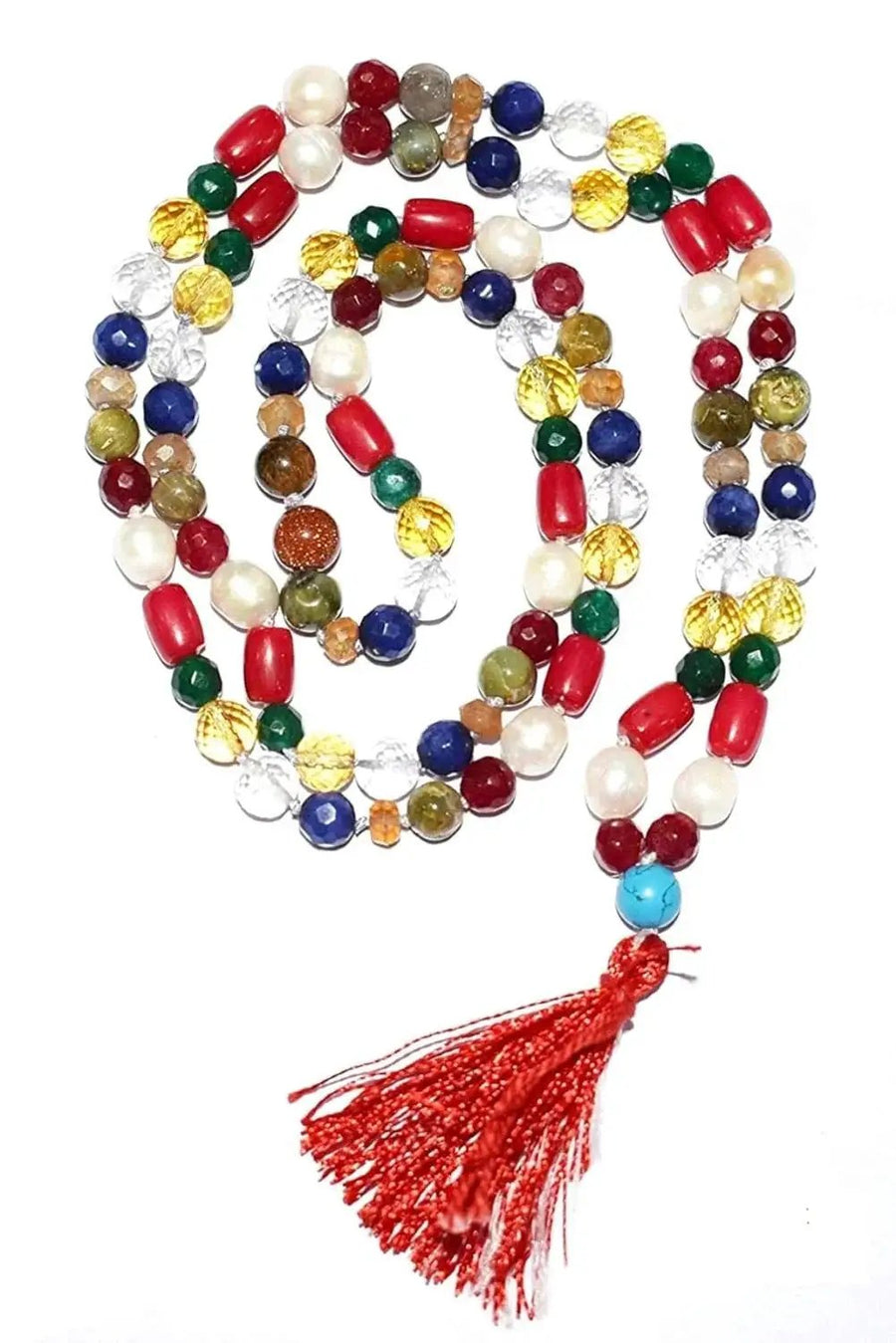 Brahmatells Navratna Mala with Natural Gemstones by Brahmatells