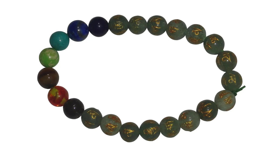 Om Mani Padme Bracelet – Green Aventurine for Calm & Clarity by Brahmatells