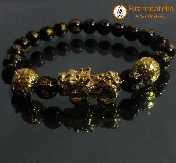 Om Mani Padme Hum Black Tourmaline Bracelet | Brahmatells by Brahmatells
