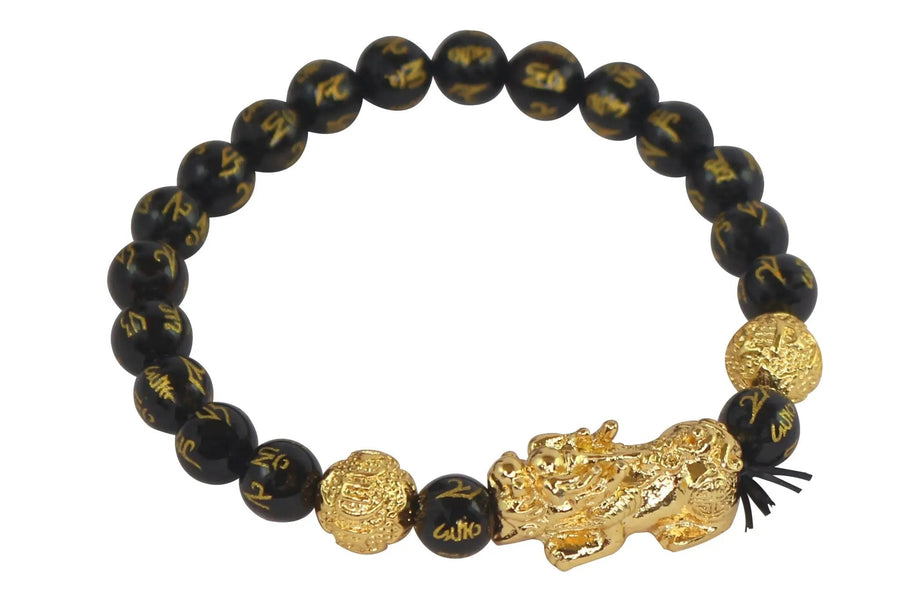 Om Mani Padme Hum Black Tourmaline Bracelet | Brahmatells by Brahmatells