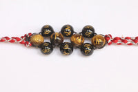 Om Mani Padme Hum Engraved Powerful Black Tourmaline & Tiger Eye Band by Brahmatells