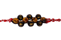 Om Mani Padme Hum Engraved Powerful Black Tourmaline & Tiger Eye Band by Brahmatells