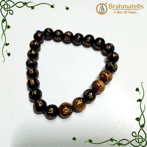 Om Mani Padme Hum Black Tourmaline Bracelet | Brahmatells by Brahmatells