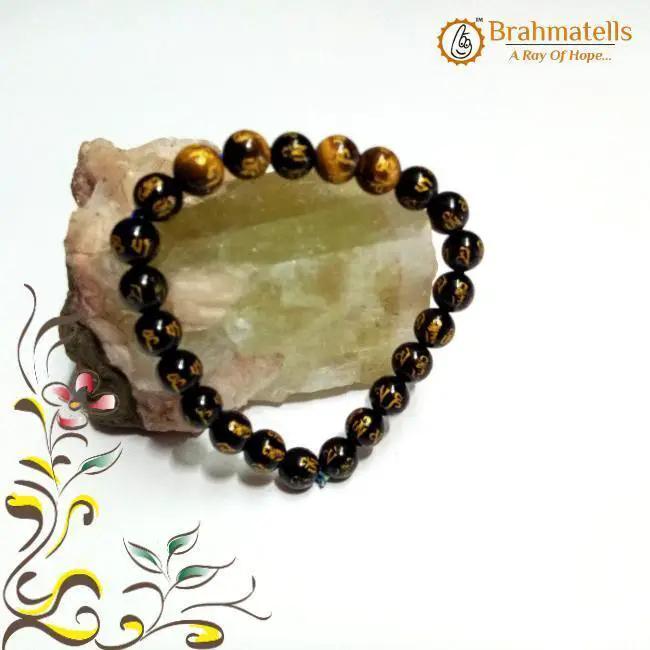 Om Mani Padme Hum Black Tourmaline Bracelet | Brahmatells by Brahmatells