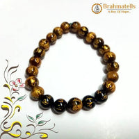 Om Mani Padme Hum Tiger Eye Bracelet – Strength & Protection by Brahmatells