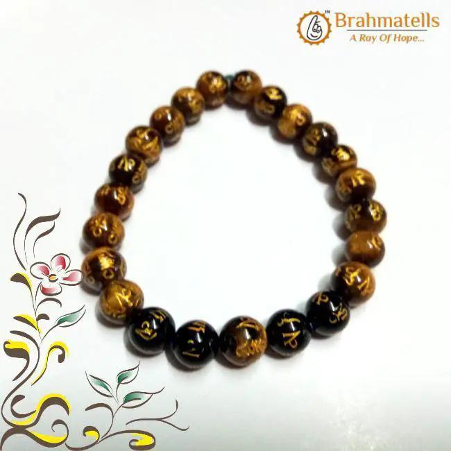 Om Mani Padme Hum Tiger Eye Bracelet – Strength & Protection by Brahmatells
