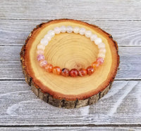 Ombre Fire Agate Bracelet – Faceted Gemstone for Balance by Brahmatells