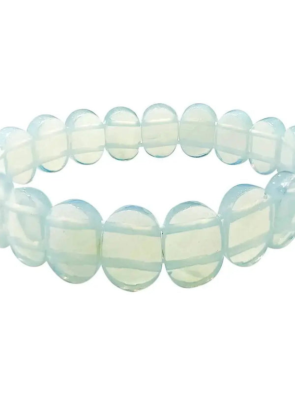 Opalite Oval Faceted Bracelet – Calming Unisex Crystal Jewelry by Brahmatells