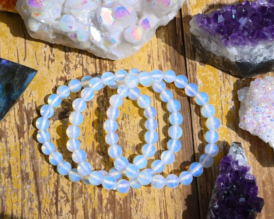 Opalite Stretchy Bracelet | Handmade Gemstone Accessory by Brahmatells