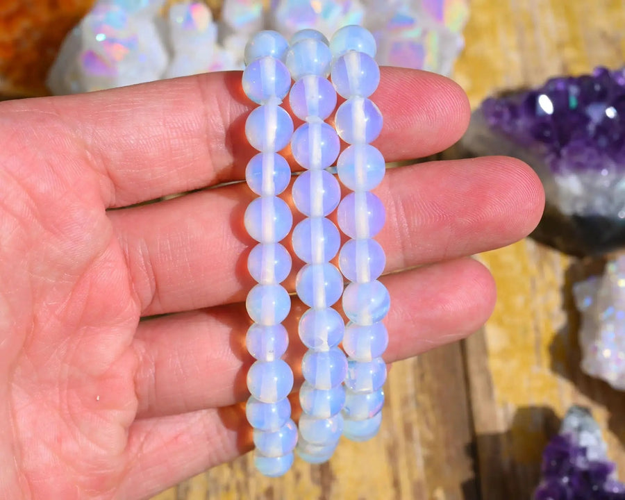 Opalite Stretchy Bracelet | Handmade Gemstone Accessory by Brahmatells