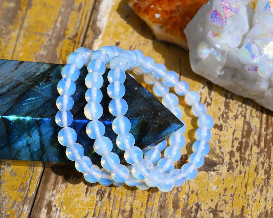 Opalite Stretchy Bracelet | Handmade Gemstone Accessory by Brahmatells