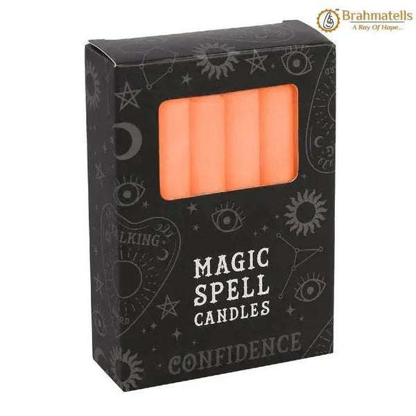 Orange Confidence spell candles set of 10 by Brahmatells