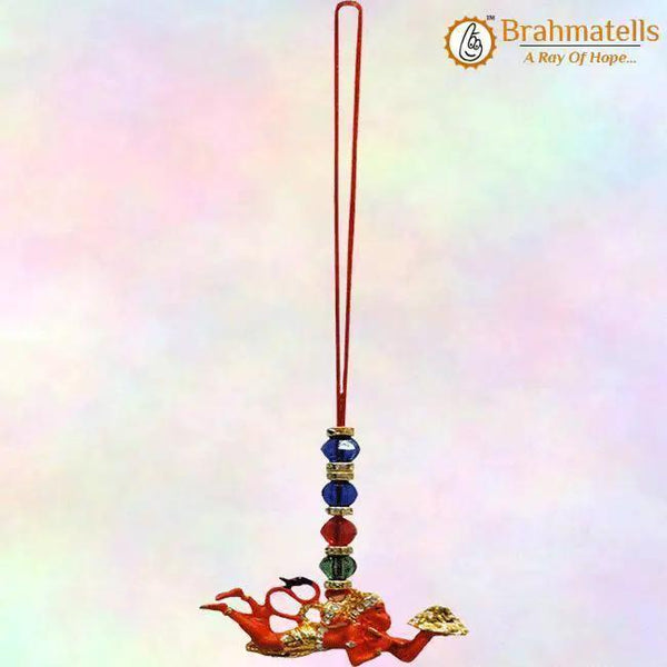 Orange Flying Parvat Hanuman Door Hanging by Brahmatells