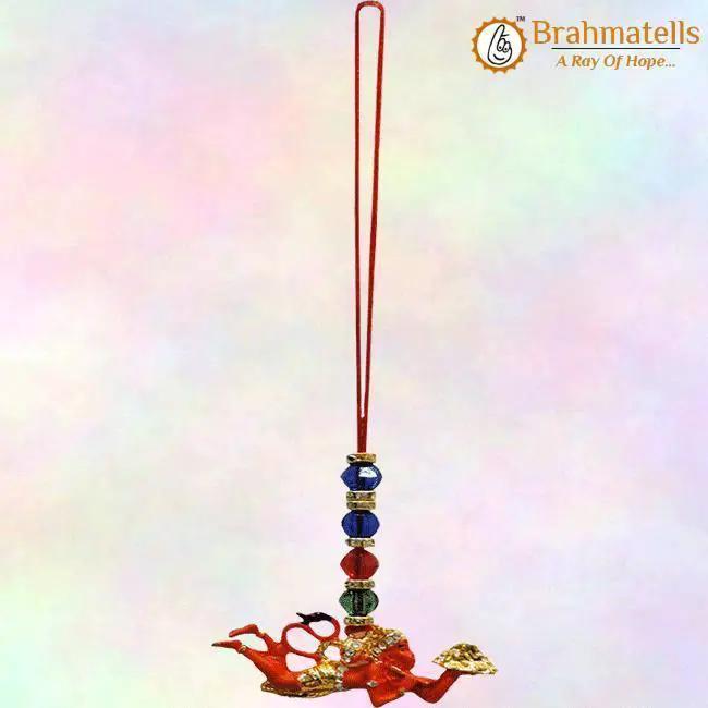 Orange Flying Parvat Hanuman Door Hanging by Brahmatells