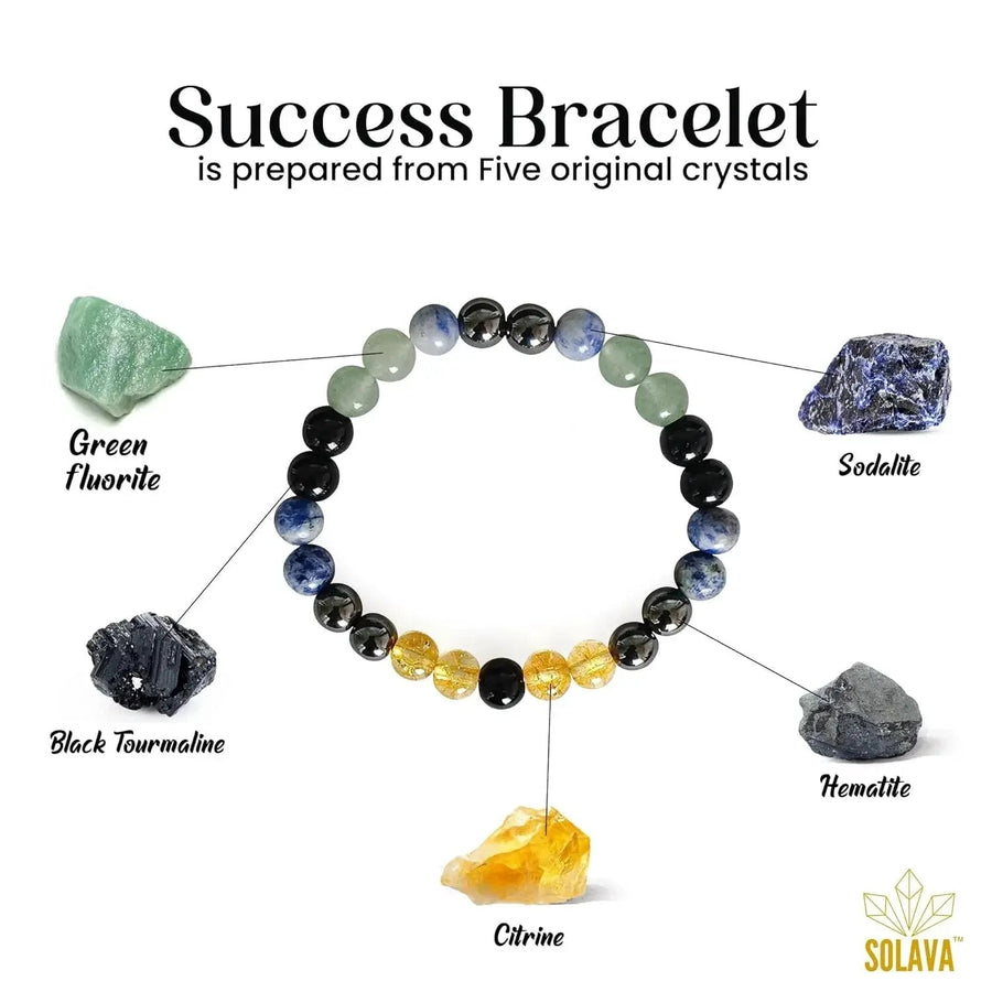 Original Success Crystal Bracelet - Certified 8MM Beads for Growth & Prosperity by Brahmatells