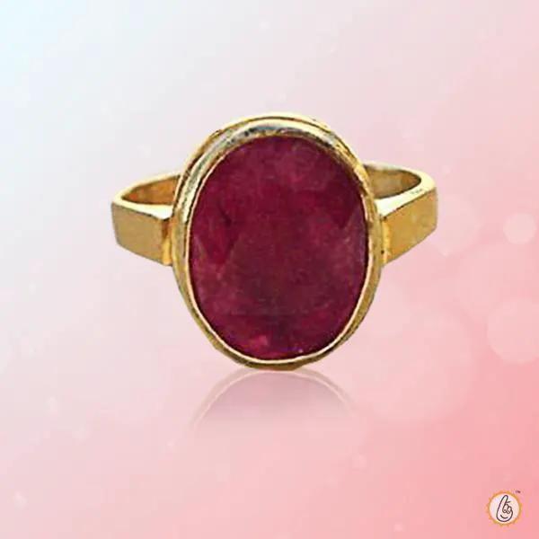 Oval Cherry-Red Ruby Manak Ring - Brahmatells Astro Collection by Brahmatells