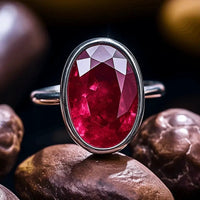 Oval Currant-Red Ruby Manak Ring - Brahmatells Astro Collection by Brahmatells