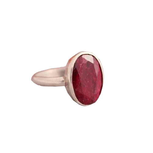 Oval Currant-Red Ruby Manak Ring - Brahmatells Astro Collection by Brahmatells