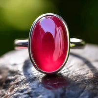 Oval Currant-Red Ruby Manak Ring - Brahmatells Astro Collection by Brahmatells