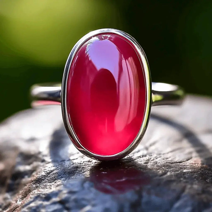 Oval Currant-Red Ruby Manak Ring - Brahmatells Astro Collection by Brahmatells