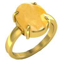 Oval Golden Yellow Sapphire (Pukhraj) Ring - Jupiter's Blessing | Brahmatells by Brahmatells
