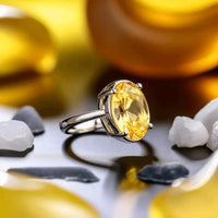 Oval Golden Yellow Sapphire (Pukhraj/Pitambari) Ring - Jupiter's Blessing | Brahmatells by Brahmatells