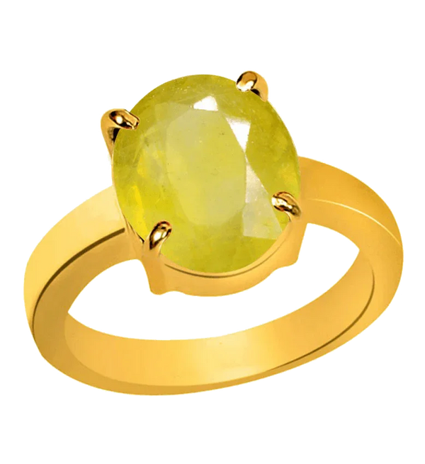 Oval Golden Yellow Sapphire (Pukhraj/Pitambari) Ring - Jupiter's Blessing | Brahmatells by Brahmatells