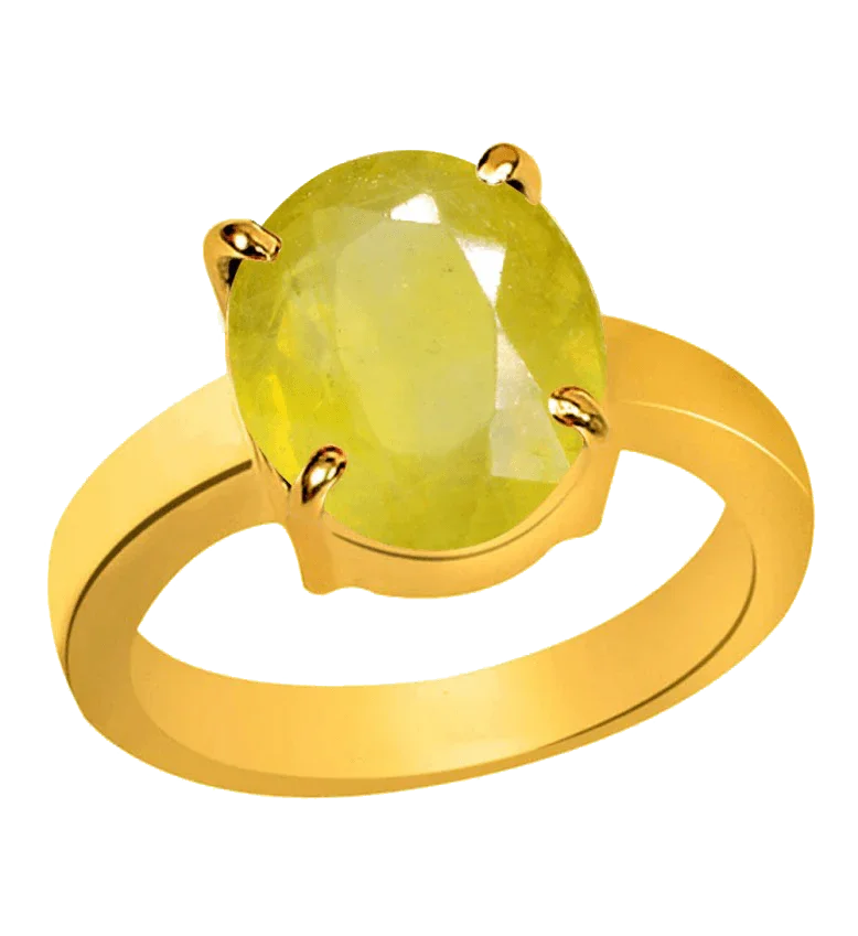 Oval Golden Yellow Sapphire (Pukhraj/Pitambari) Ring - Jupiter's Blessing | Brahmatells by Brahmatells
