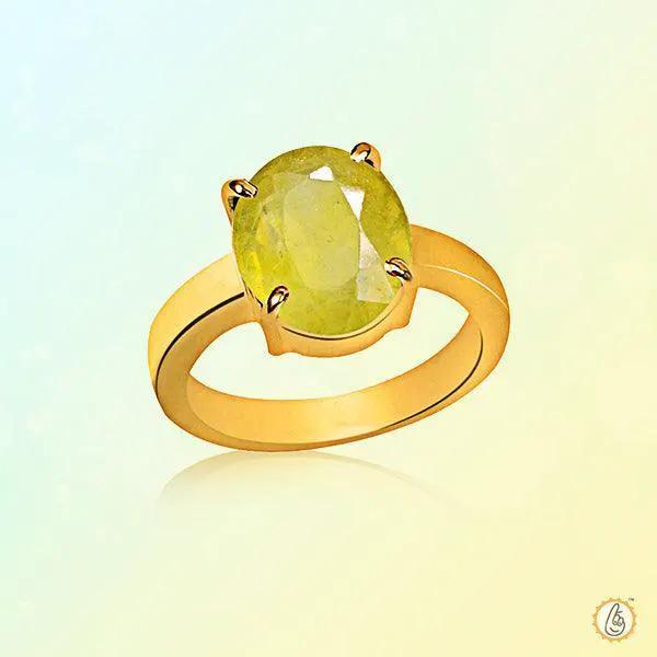 Oval Golden Yellow Sapphire (Pukhraj/Pitambari) Ring - Jupiter's Blessing | Brahmatells by Brahmatells