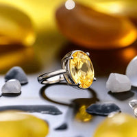 Oval Golden Yellow Sapphire (Pukhraj/Pitambari) Ring - Jupiter's Blessing | Brahmatells by Brahmatells