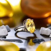 Oval Golden Yellow Sapphire (Pukhraj/Pitambari) Ring - Jupiter's Blessing | Brahmatells by Brahmatells