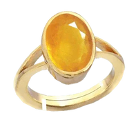 Oval Golden Yellow Sapphire Ring - Jupiter's Elegance | Brahmatells by Brahmatells