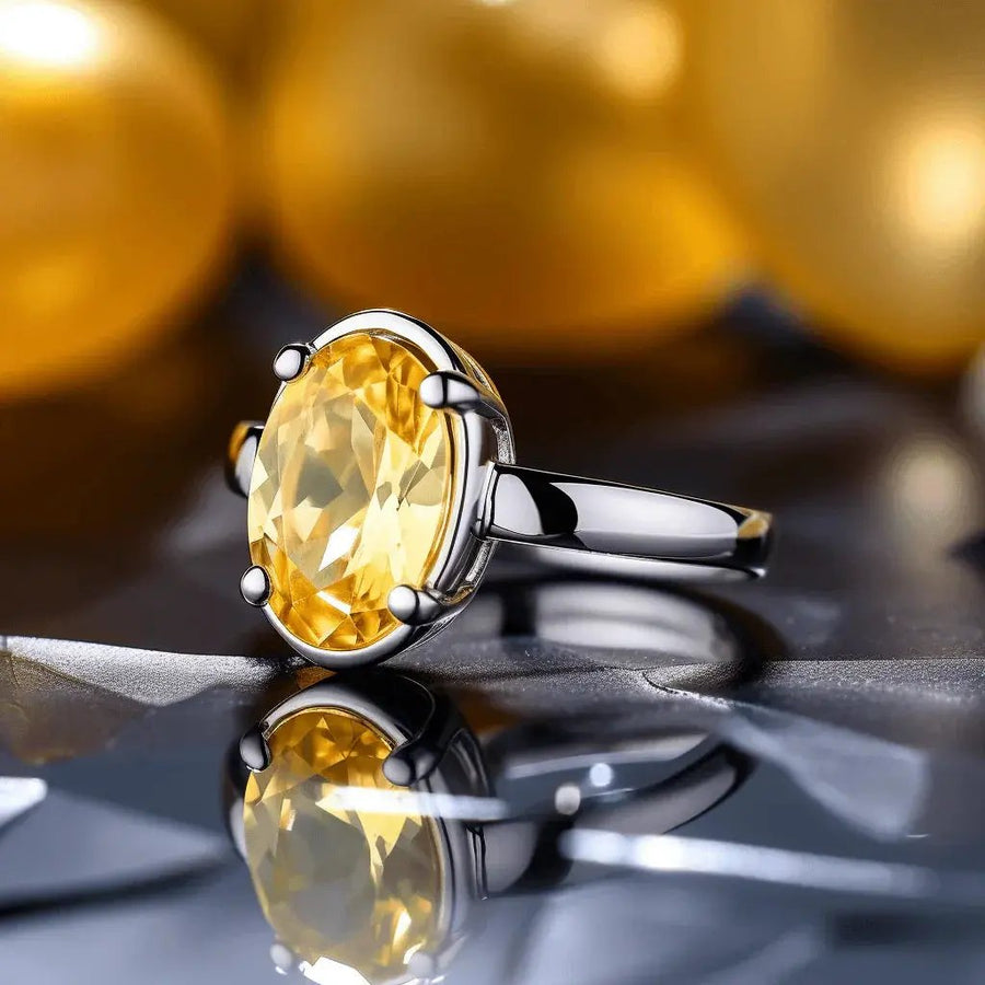 Oval Yellow Sapphire (Pukhraj) Ring - Jupiter's Radiance | Brahmatells by Brahmatells