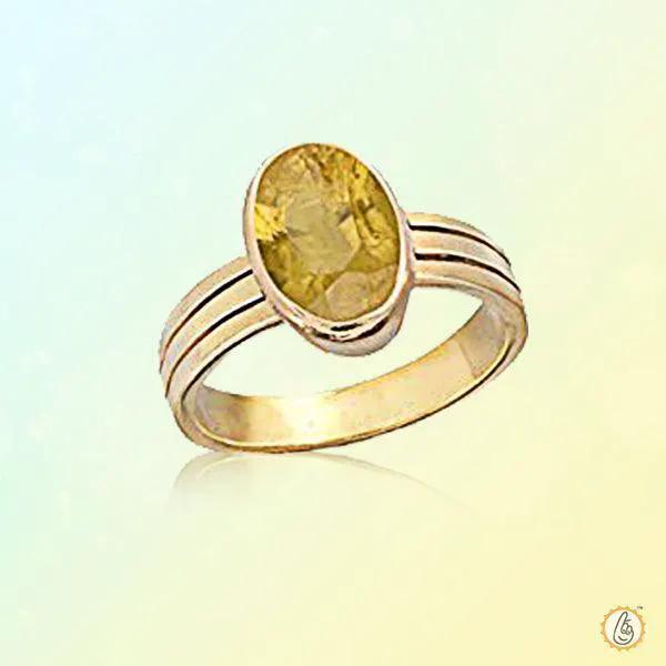 Oval Yellow Sapphire (Pukhraj) Ring - Jupiter's Radiance | Brahmatells by Brahmatells