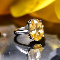 Oval Yellow Sapphire (Pukhraj) Ring - Jupiter's Radiance | Brahmatells by Brahmatells