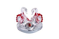 Pair of Crystal Mandarin Ducks for Togetherness, Eternal Love and Faith in Relationship. Handcrafted Crystal Glass Figurine for Vastu Remedy, Office and Home Decor. by Brahmatells