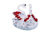 Pair of Crystal Mandarin Ducks for Togetherness, Eternal Love and Faith in Relationship. Handcrafted Crystal Glass Figurine for Vastu Remedy, Office and Home Decor. by Brahmatells