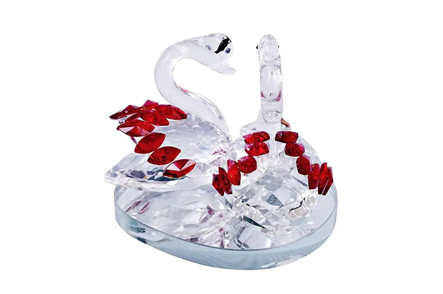 Pair of Crystal Mandarin Ducks for Togetherness, Eternal Love and Faith in Relationship. Handcrafted Crystal Glass Figurine for Vastu Remedy, Office and Home Decor. by Brahmatells